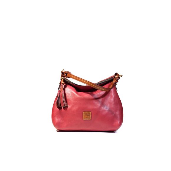 Dooney & Bourke Florentine Handbag Red Leather The 'Twist Strap Hobo' - Picture 1 of 12